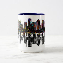 Houston, Texas in Graffiti Zweifarbige Tasse