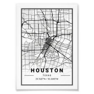 Houston - Texas Ligth City Map Fotodruck