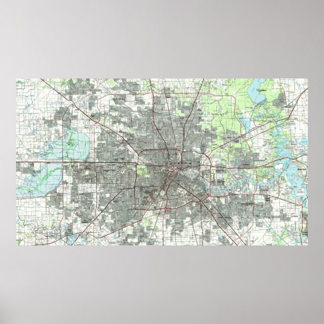 Houston Texas Map (1992) Poster (Vorne)