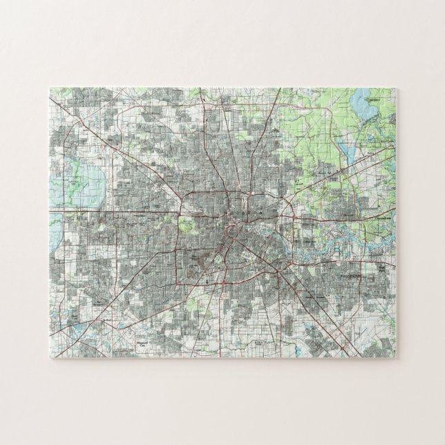 Houston Texas Map (1992) Puzzle (Horizontal)
