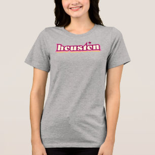 Houston Texas, Marion, Rosa, Gelb Tri-Blend Shirt