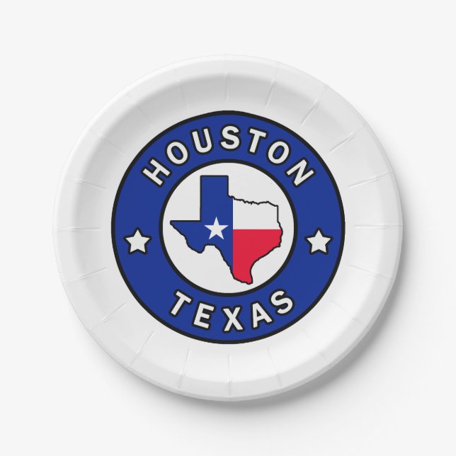Houston Texas Pappteller (Vorderseite)