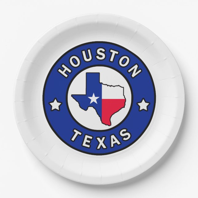 Houston Texas Pappteller (Vorderseite)