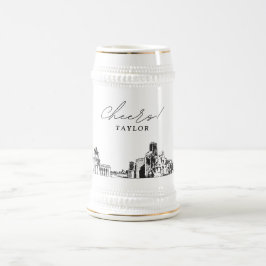 Houston Texas Personalisiert Skyline Bierglas