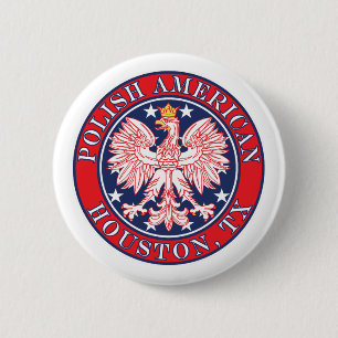 Houston Texas Polnischer Adler Button