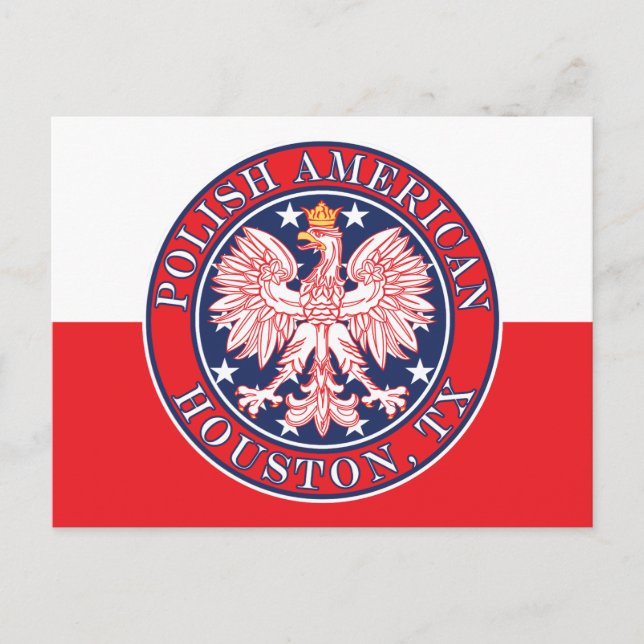 Houston Texas Polnischer Adler Postkarte (Vorderseite)