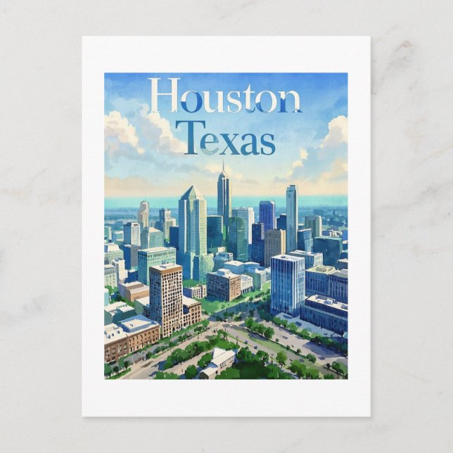 Houston Texas Postkarte (Vorderseite)