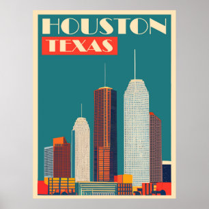 Houston, Texas, Reise Poster