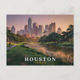 Houston Texas Reise-Postkarte Skyline der Innens Postkarte