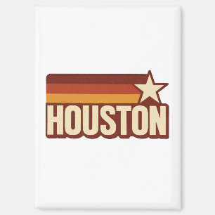 Houston Texas Retro Vintage Stern Design Magnet