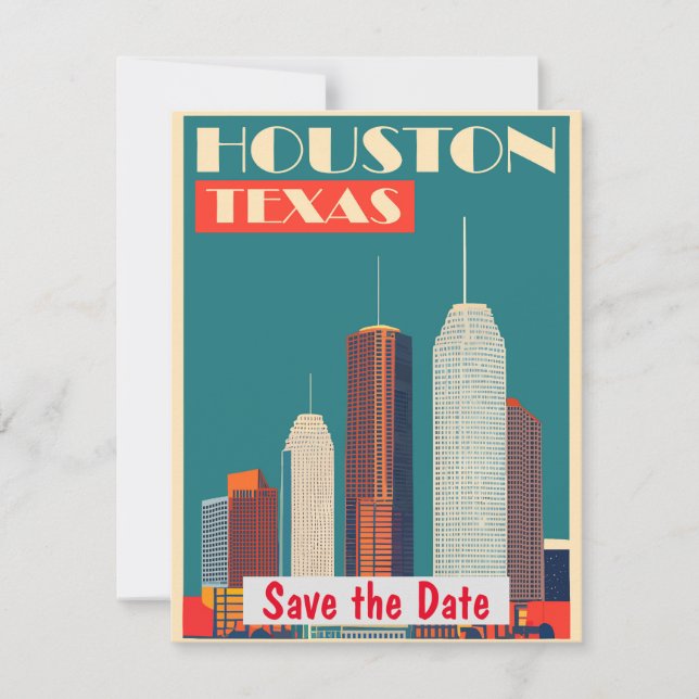 Houston, Texas Save The Date (Vorderseite)