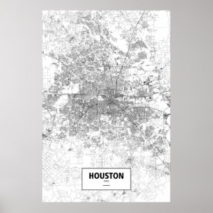 Houston, Texas (schwarz auf weiß) Poster