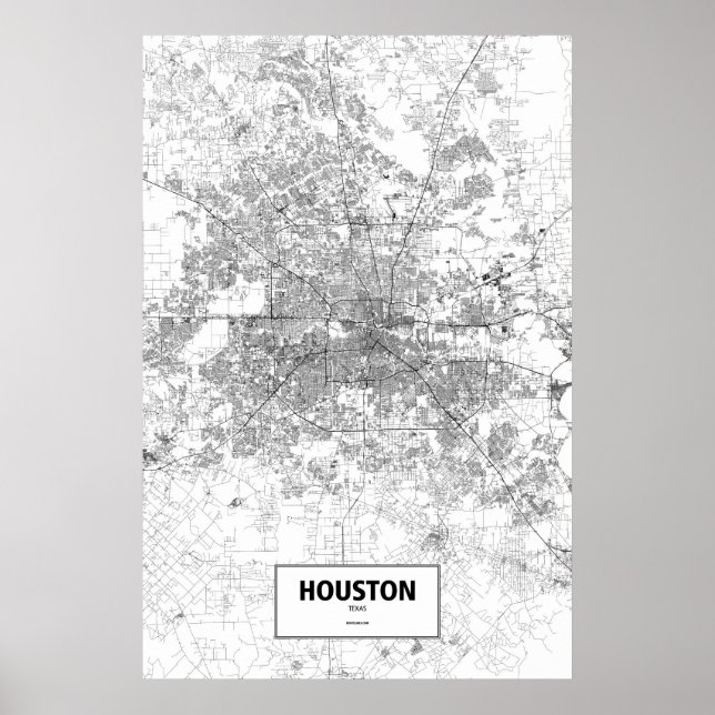 Houston, Texas (schwarz auf weiß) Poster (Vorne)