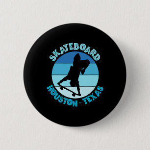 Houston Texas Skateboarder Urne Skateboarding  Button