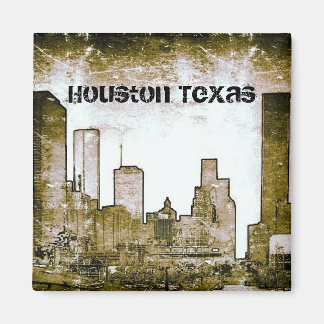 Houston Texas Skyline Art (Magnet) Magnet (Vorne)