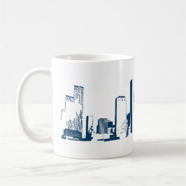 Houston, Texas Skyline, Marine - Line Art Kaffeetasse