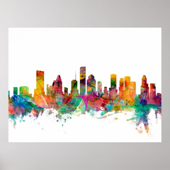 Houston Texas Skyline Poster (Vorne)