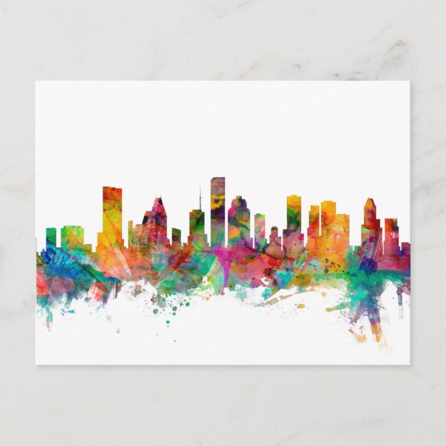 Houston Texas Skyline Postkarte (Vorderseite)
