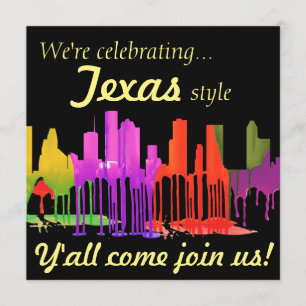 HOUSTON TEXAS SKYLINE PUDDLES - EINLADUNG