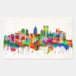 Houston Texas Skyline Rechteckiger Aufkleber