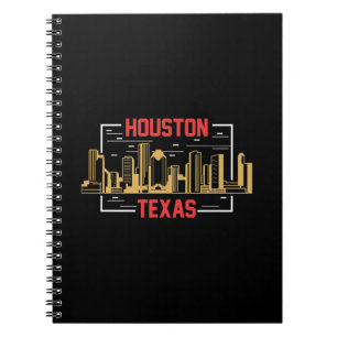 Houston Texas Skyline Retro Urban Grafikdesign Notizblock
