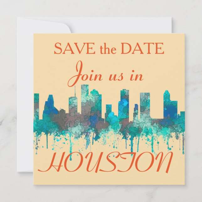 Houston, Texas Skyline - SG Jungle Save The Date (Vorderseite)