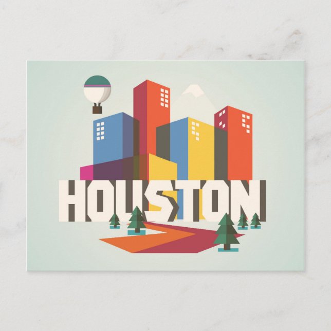 Houston, Texas | Stadtgestaltung Postkarte (Vorderseite)