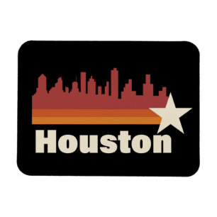 Houston Texas Stadtlandschaft Vintage Magnet