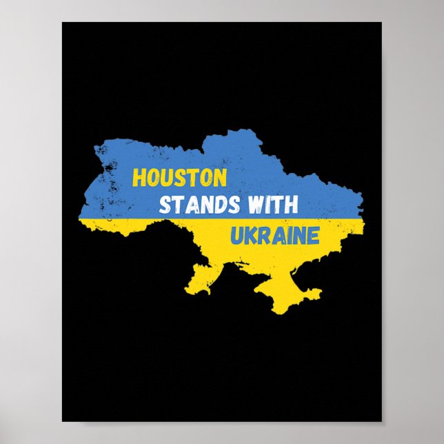 Houston Texas steht mit der Ukraine  Poster (Vorne)