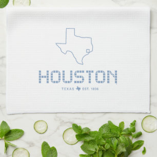 Houston & Texas Tile, Blaue Fliese, Houston Texas Geschirrtuch