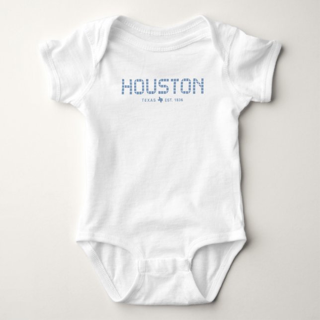 Houston & Texas Tile, Blue Tile, Houston Texas Baby Strampler (Vorderseite)
