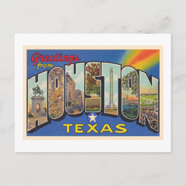 Houston Texas TX Vintager Großbuchstabe Postkarte