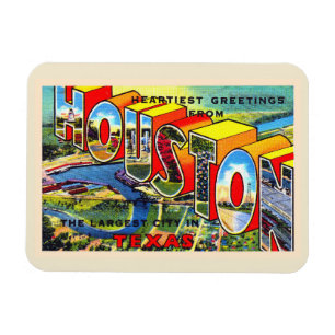 Houston Texas TX Vintager Großbuchstabe Postkarte Magnet