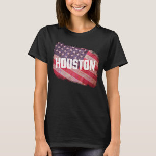 Houston Texas USA Flag Vintag US Souveni T-Shirt