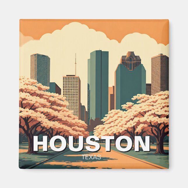 Houston Texas Vintag Magnet (Vorne)