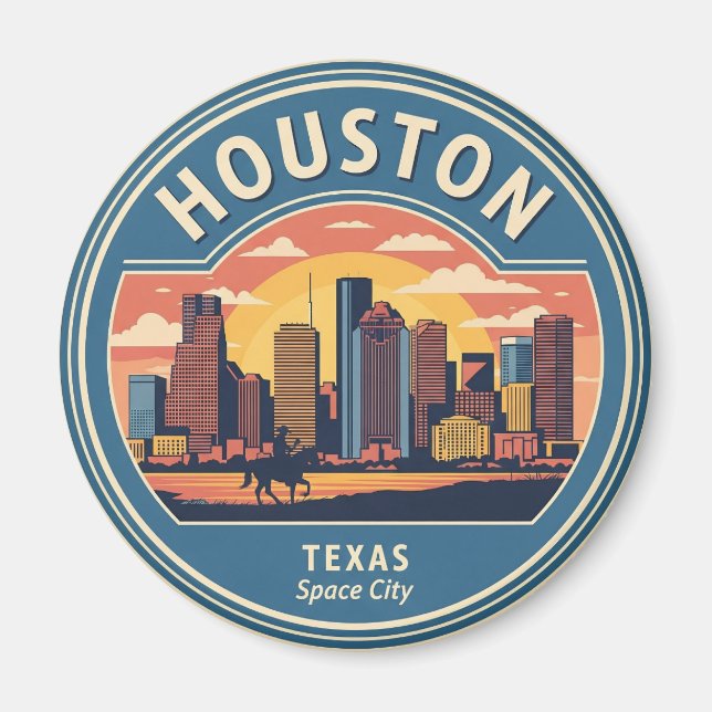 Houston Texas Vintag Magnet (Vorne)