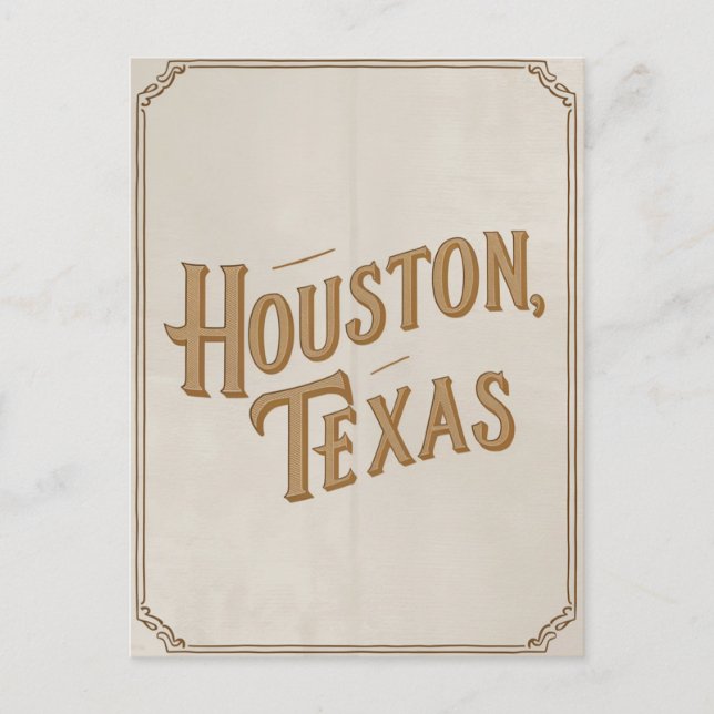 Houston Texas Vintag Postkarte (Vorderseite)