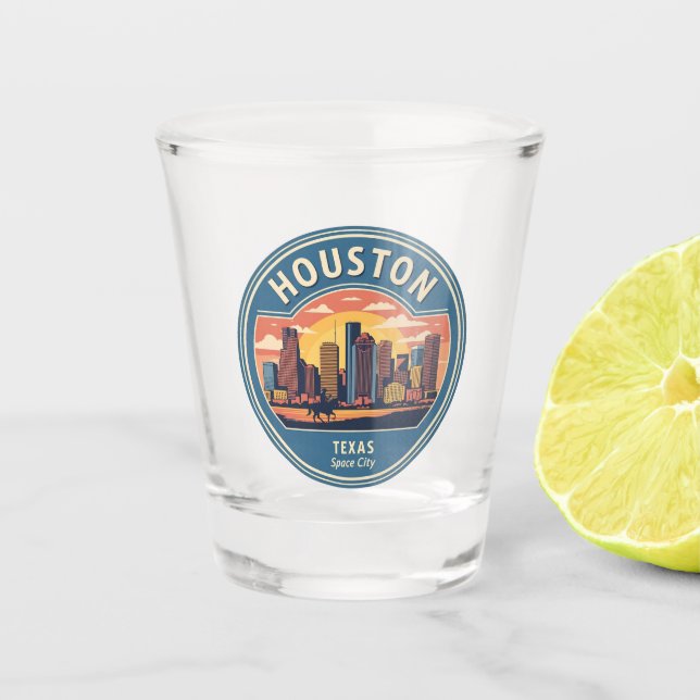Houston Texas Vintag Schnapsglas (Vorderseite)