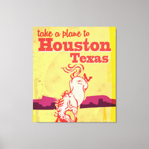 Houston, Texas Vintage Reiseplakat Leinwanddruck