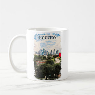 Houston Texas Vintage Retro Reise Aquarell Kaffeetasse