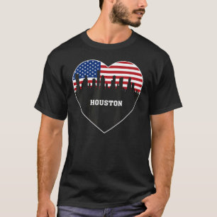 Houston Texas Watercolor Skyline Zuhause Staaten T-Shirt