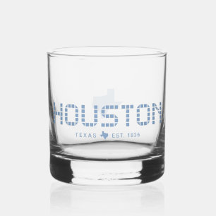 Houston Tile, Blue Tile, Houston Texas Whiskyglas