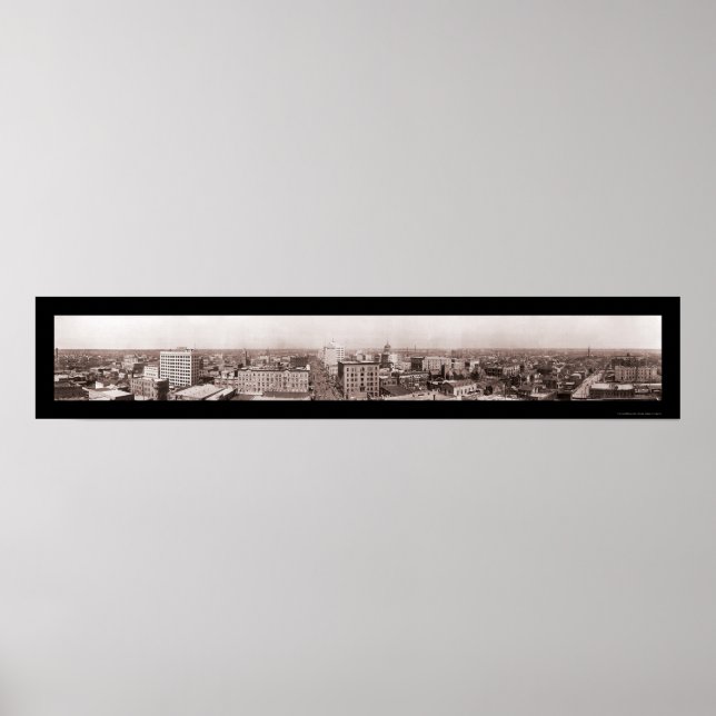 Houston TX Panorama Foto 1910 Poster (Vorne)