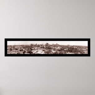Houston TX Panorama Foto 1924 Poster