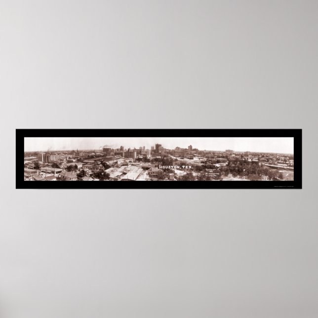 Houston TX Panorama Foto 1924 Poster (Vorne)