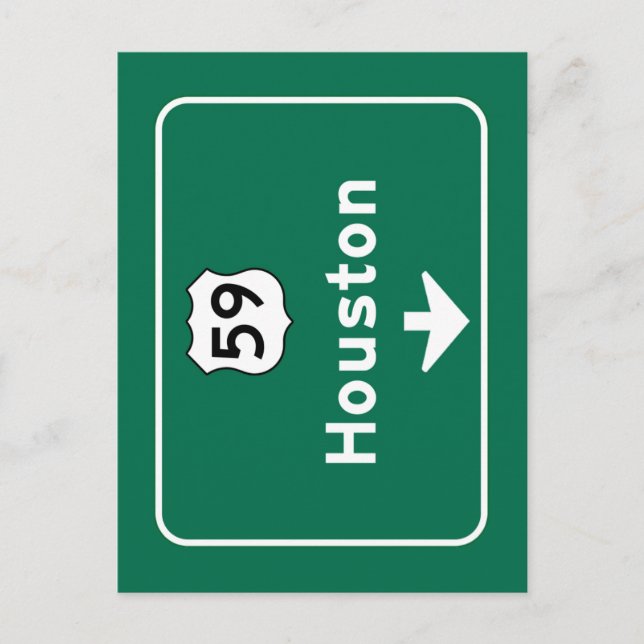 Houston, TX Road Sign Postkarte (Vorderseite)
