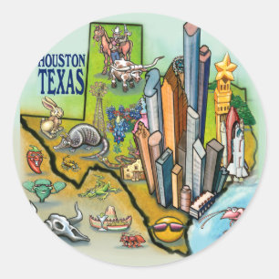 Houston TX Runder Aufkleber