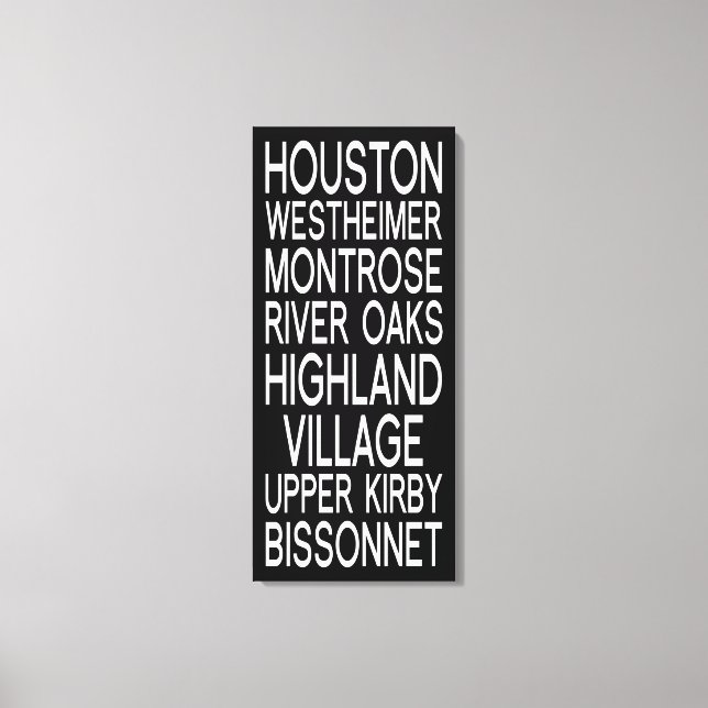 Houston | Typografie Leinwanddruck (Vorderseite)