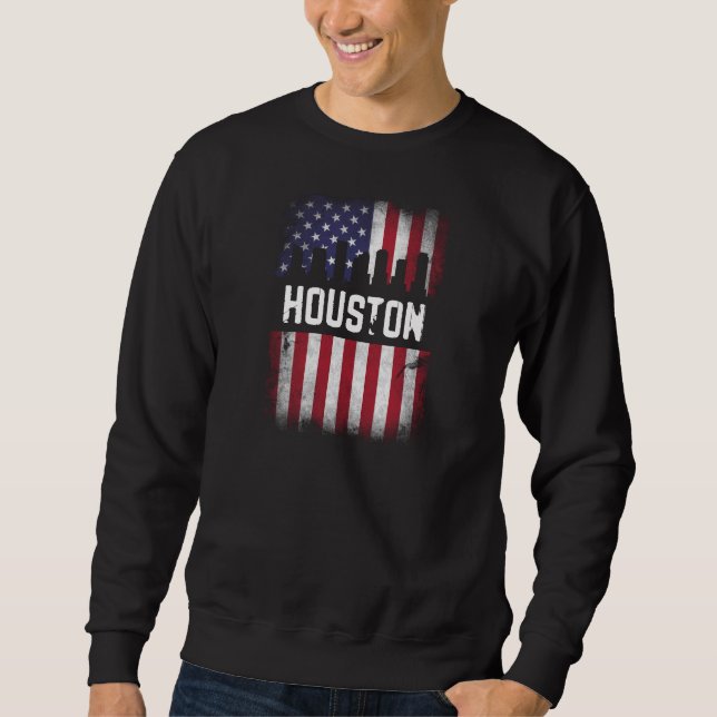 Houston USA Flag Design für stolzes Houstonian Sweatshirt (Vorderseite)