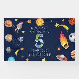 Houston We Have A 5 Year Old 5th Birthday Party Banner